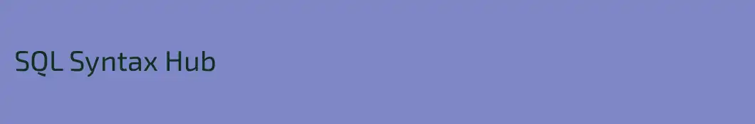 SQL Syntax Hub